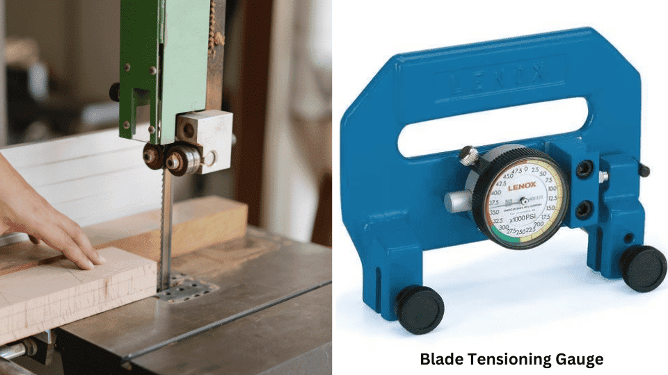 Step-by-step guide on tensioning - band saw tensioning gauge